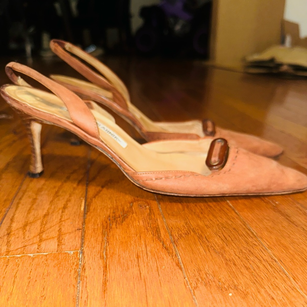 Manolo Blahnik Kitten slingback heels